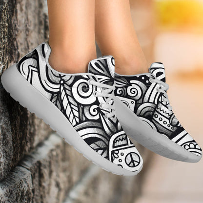 Graffiti Surfing Pattern Print Sport Shoes GearFrost