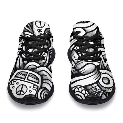 Graffiti Surfing Pattern Print Sport Shoes GearFrost