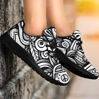 Graffiti Surfing Pattern Print Sport Shoes GearFrost