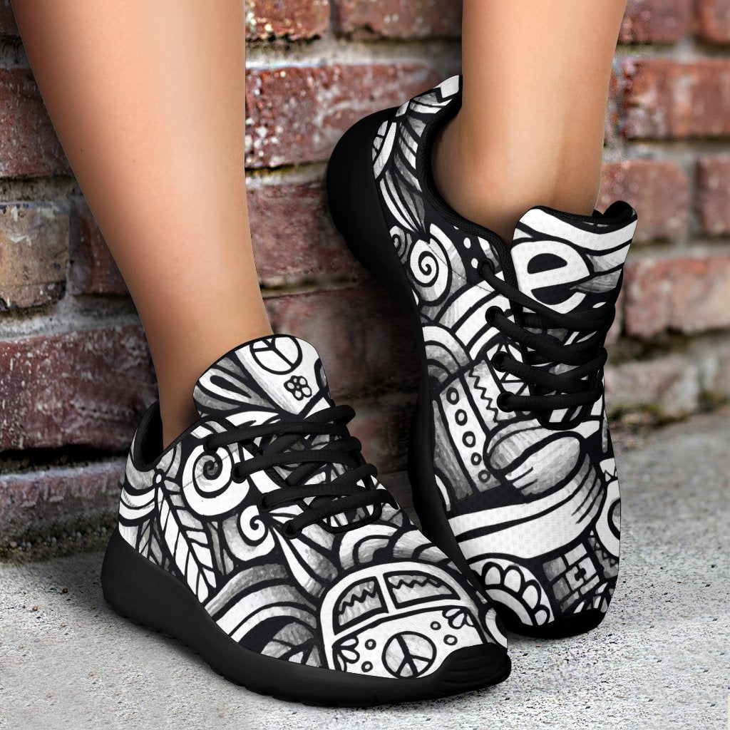 Graffiti Surfing Pattern Print Sport Shoes GearFrost
