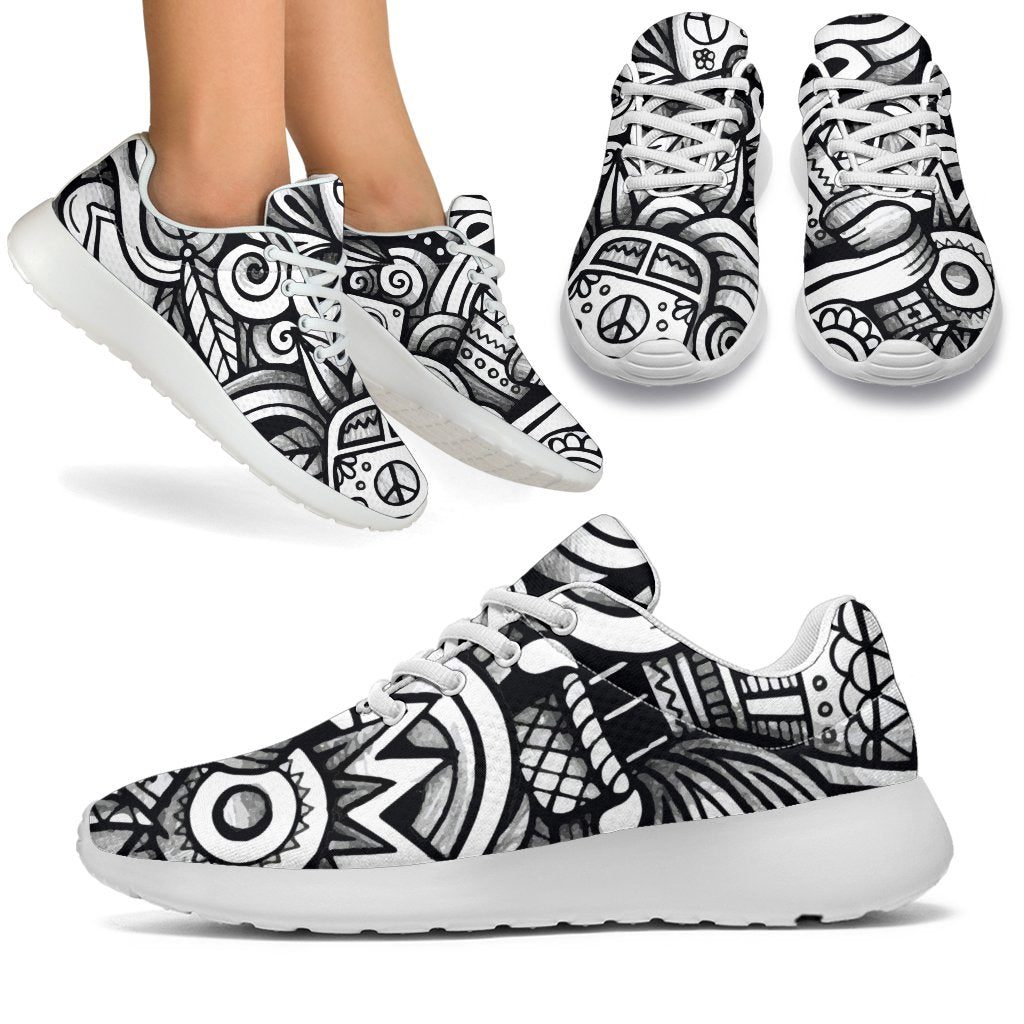 Graffiti Surfing Pattern Print Sport Shoes GearFrost