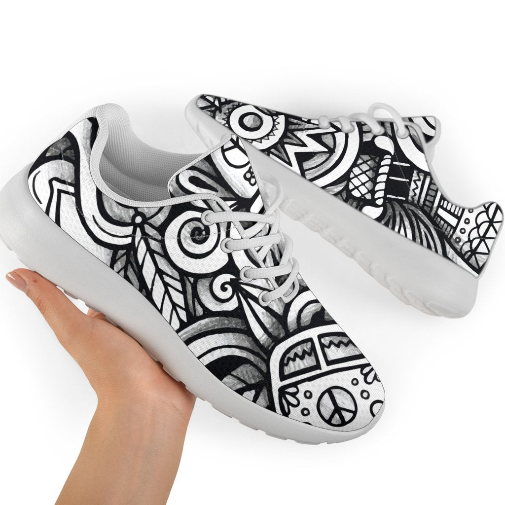 Graffiti Surfing Pattern Print Sport Shoes GearFrost