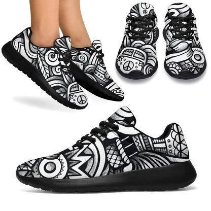Graffiti Surfing Pattern Print Sport Shoes GearFrost