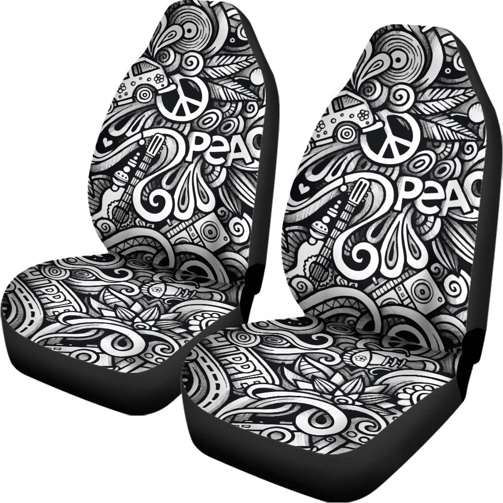 Graffiti Surfing Pattern Print Universal Fit Car Seat Covers