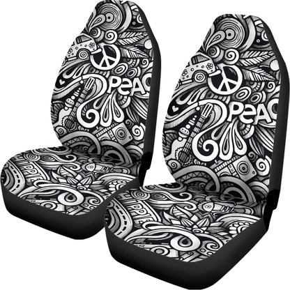 Graffiti Surfing Pattern Print Universal Fit Car Seat Covers