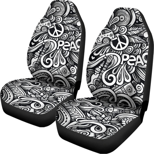Graffiti Surfing Pattern Print Universal Fit Car Seat Covers