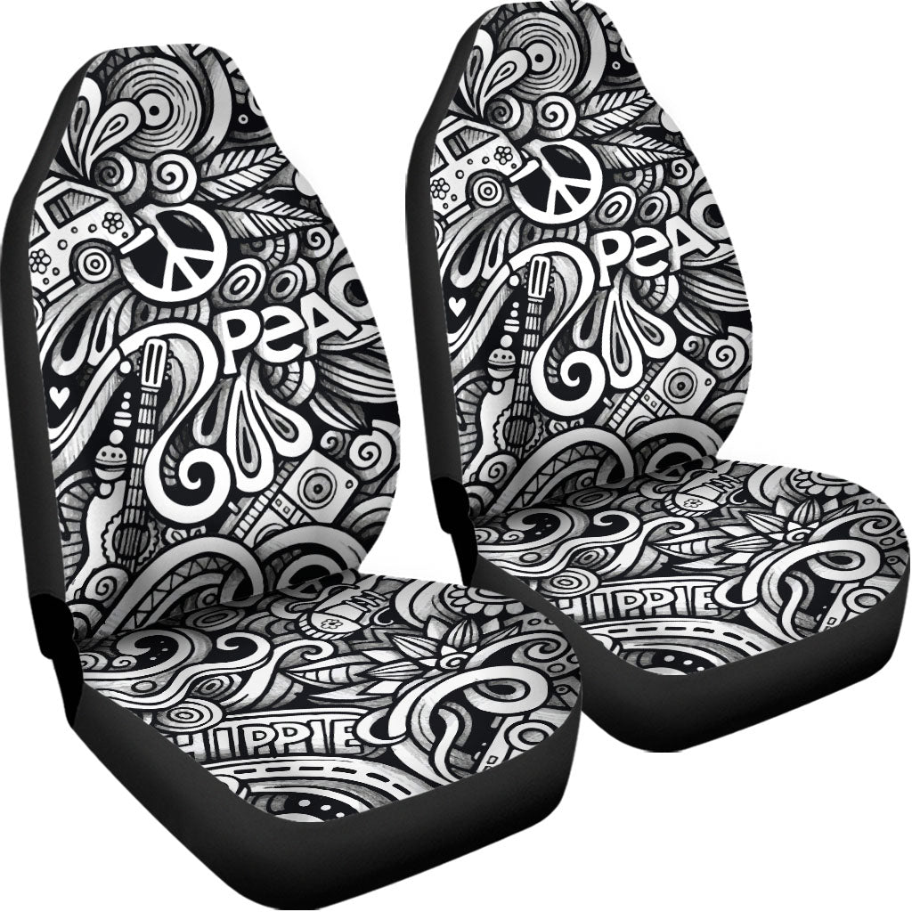Graffiti Surfing Pattern Print Universal Fit Car Seat Covers