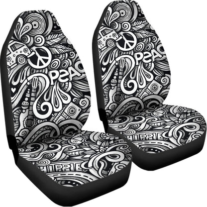 Graffiti Surfing Pattern Print Universal Fit Car Seat Covers