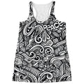 Graffiti Surfing Pattern Print Women's Racerback Tank Top