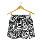 Graffiti Surfing Pattern Print Women's Shorts