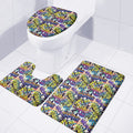 Graffiti Text Pattern Print 3 Piece Bath Mat Set