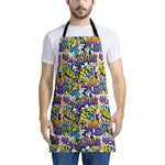 Graffiti Text Pattern Print Apron