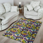Graffiti Text Pattern Print Area Rug