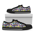 Graffiti Text Pattern Print Black Low Top Sneakers