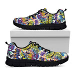 Graffiti Text Pattern Print Black Sneakers
