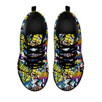 Graffiti Text Pattern Print Black Sneakers