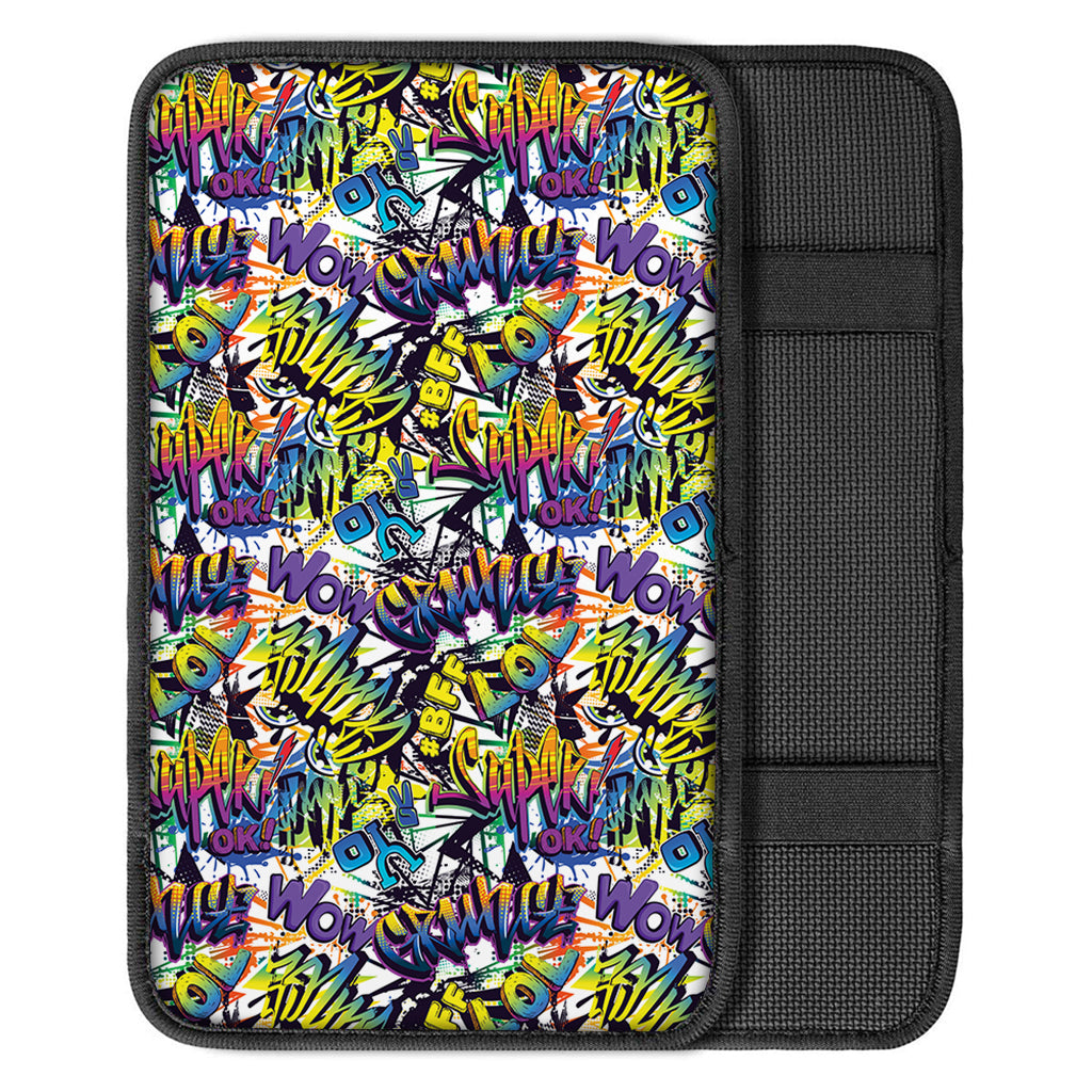 Graffiti Text Pattern Print Car Center Console Cover