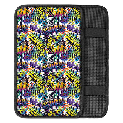 Graffiti Text Pattern Print Car Center Console Cover