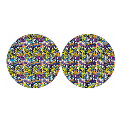Graffiti Text Pattern Print Car Coasters