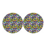 Graffiti Text Pattern Print Car Coasters