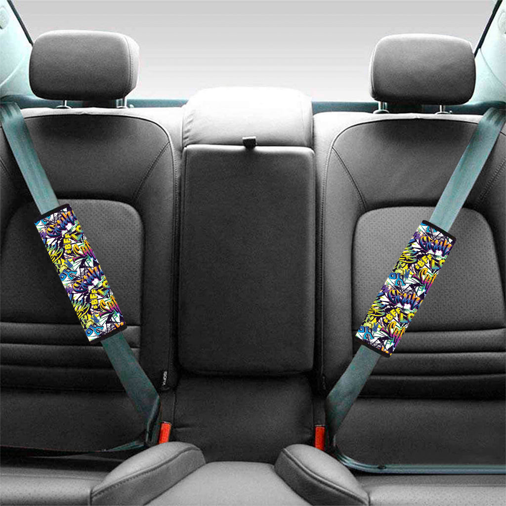 Graffiti Text Pattern Print Car Seat Belt Covers