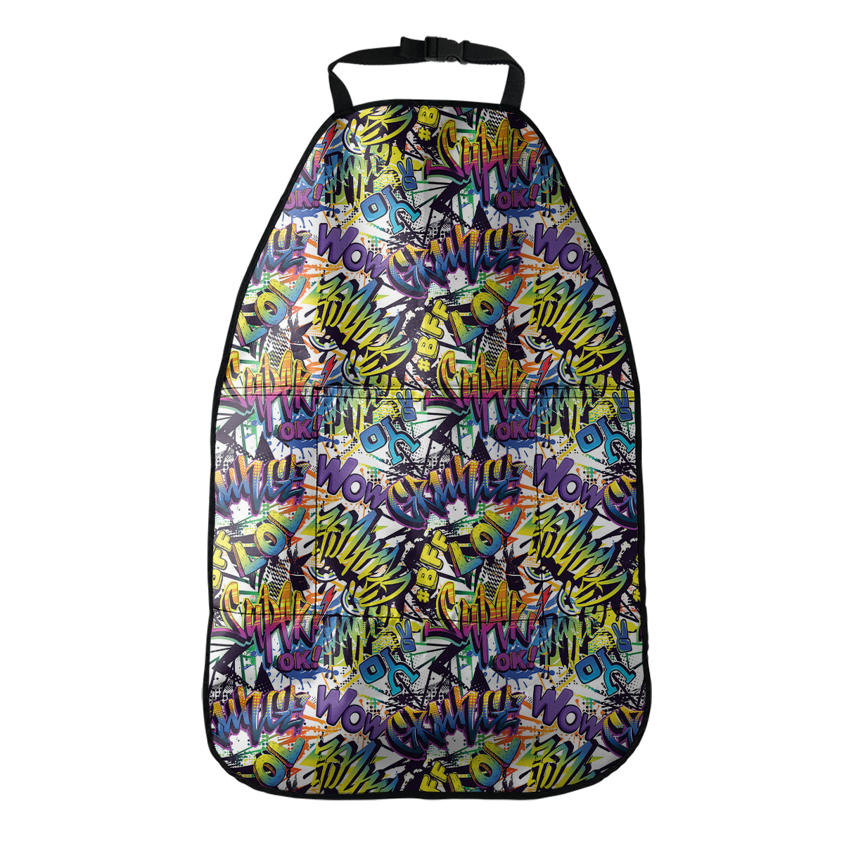 Graffiti Text Pattern Print Car Seat Organizers