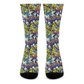 Graffiti Text Pattern Print Crew Socks