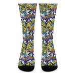 Graffiti Text Pattern Print Crew Socks