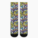Graffiti Text Pattern Print Crew Socks