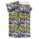 Graffiti Text Pattern Print Duvet Cover Bedding Set