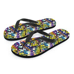 Graffiti Text Pattern Print Flip Flops