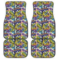 Graffiti Text Pattern Print Front and Back Car Floor Mats
