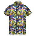 Graffiti Text Pattern Print Men's Short Sleeve Shirt