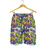 Graffiti Text Pattern Print Men's Shorts