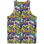 Graffiti Text Pattern Print Men's Tank Top