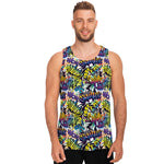 Graffiti Text Pattern Print Men's Tank Top