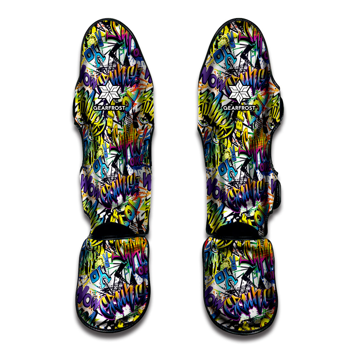 Graffiti Text Pattern Print Muay Thai Shin Guard