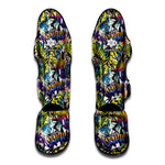 Graffiti Text Pattern Print Muay Thai Shin Guard