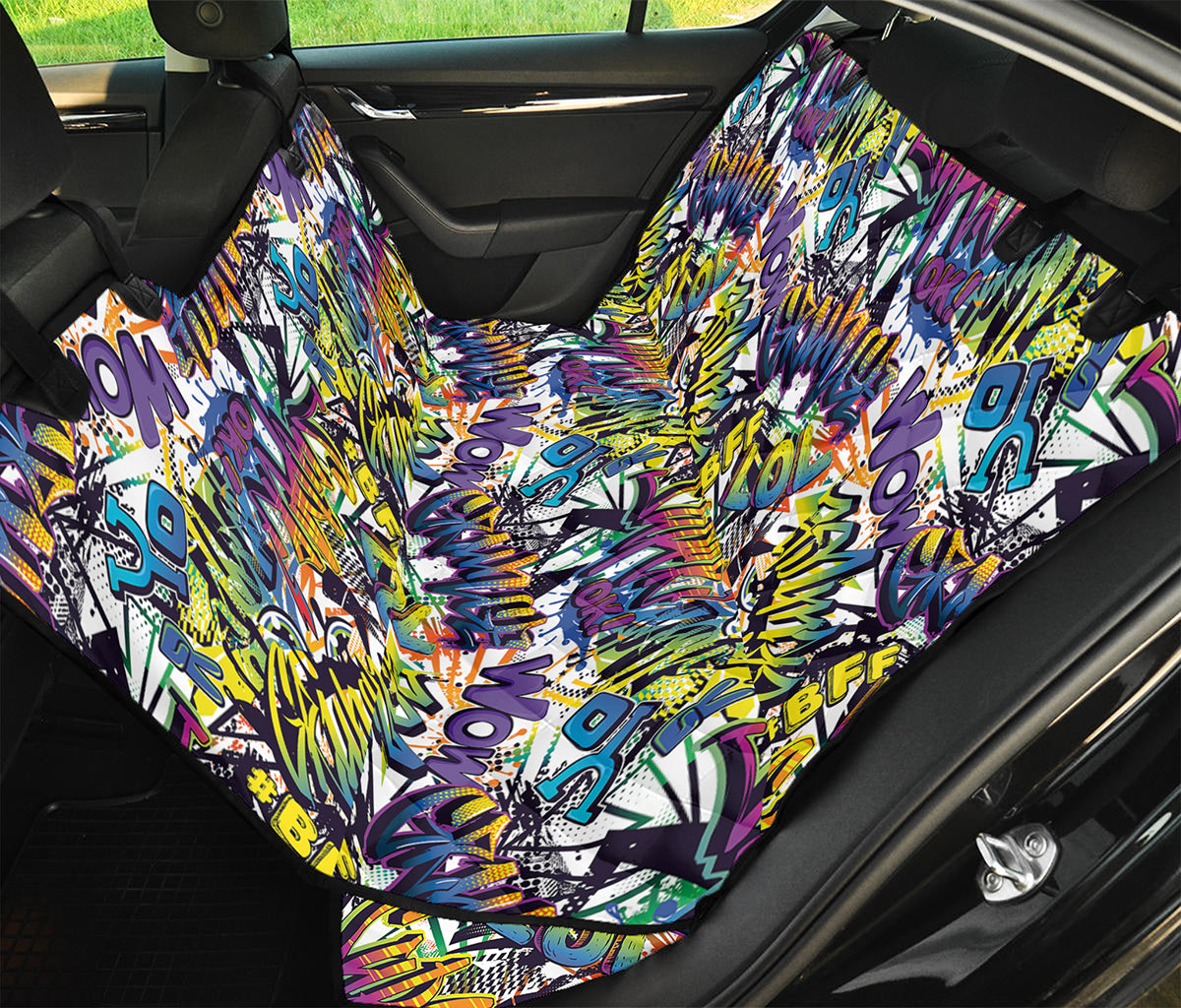 Graffiti Text Pattern Print Pet Car Back Seat Cover