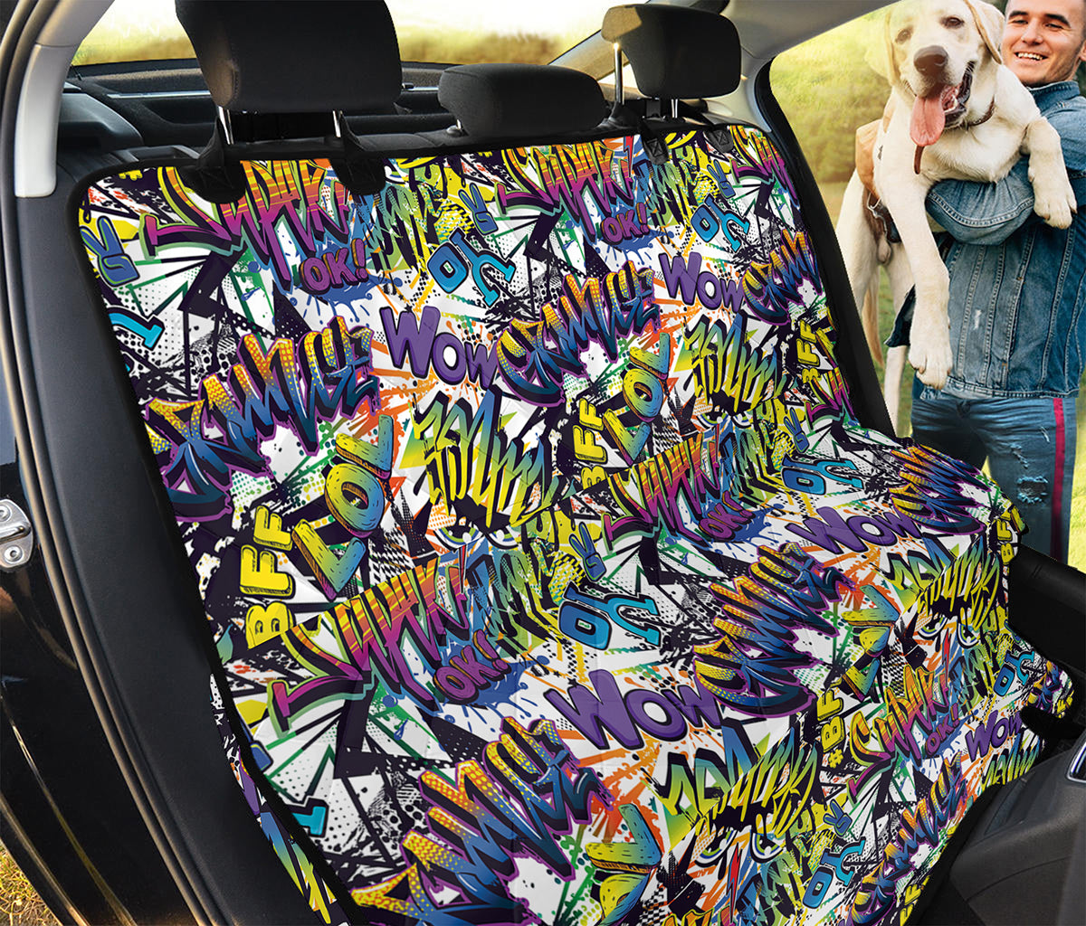 Graffiti Text Pattern Print Pet Car Back Seat Cover