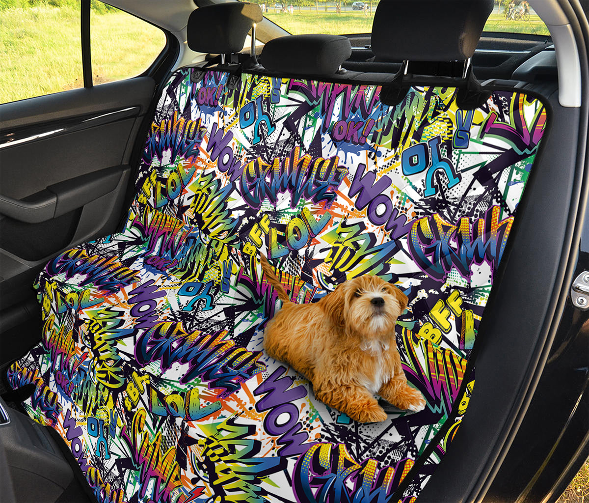 Graffiti Text Pattern Print Pet Car Back Seat Cover