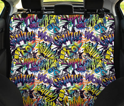 Graffiti Text Pattern Print Pet Car Back Seat Cover