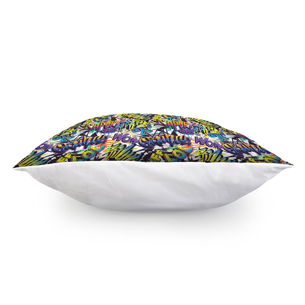 Graffiti Text Pattern Print Pillow Cover
