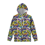 Graffiti Text Pattern Print Pullover Hoodie