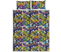 Graffiti Text Pattern Print Quilt Bed Set