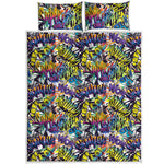 Graffiti Text Pattern Print Quilt Bed Set