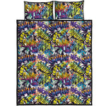 Graffiti Text Pattern Print Quilt Bed Set