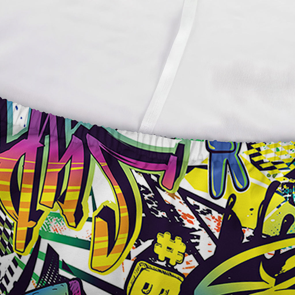 Graffiti Text Pattern Print Sofa Cover