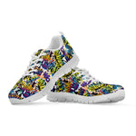 Graffiti Text Pattern Print White Sneakers