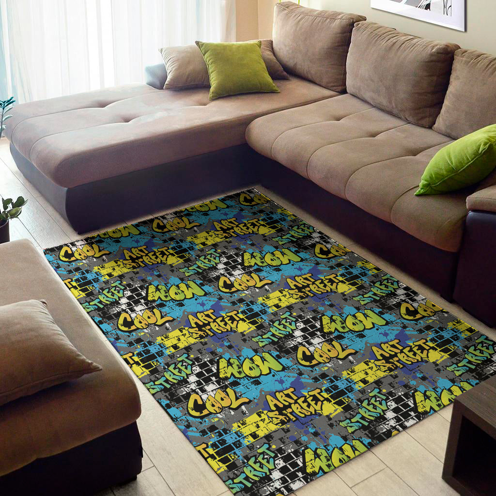 Graffiti Wall Print Area Rug